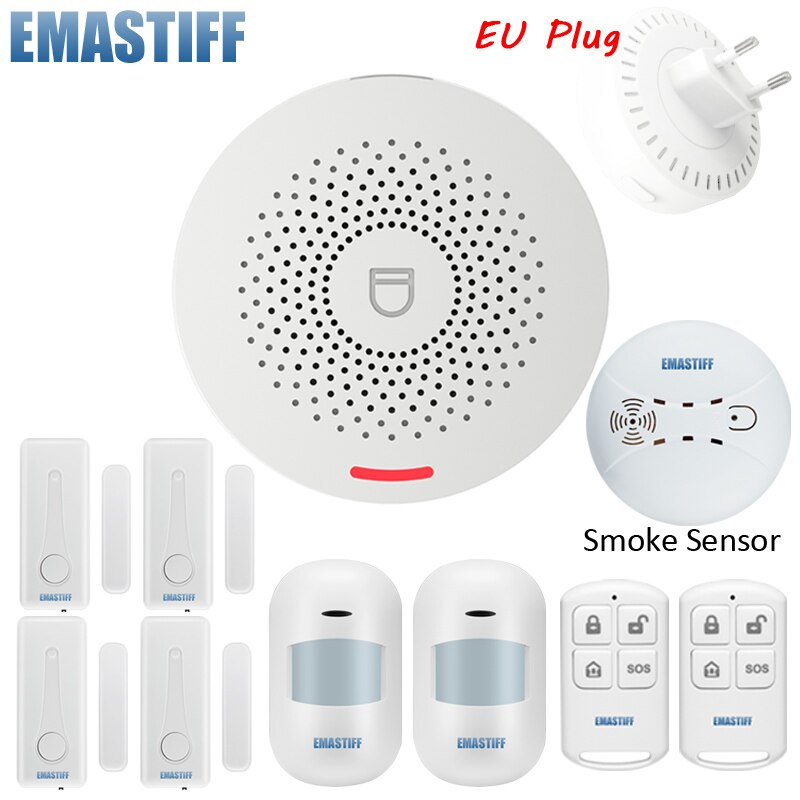 Tuya smart Wifi Home Burglar Alarm System 433MHz Wireless Siren Home Alarm Smart Life / Tuyasmart / Alexa /Google Home APP: W5B2421