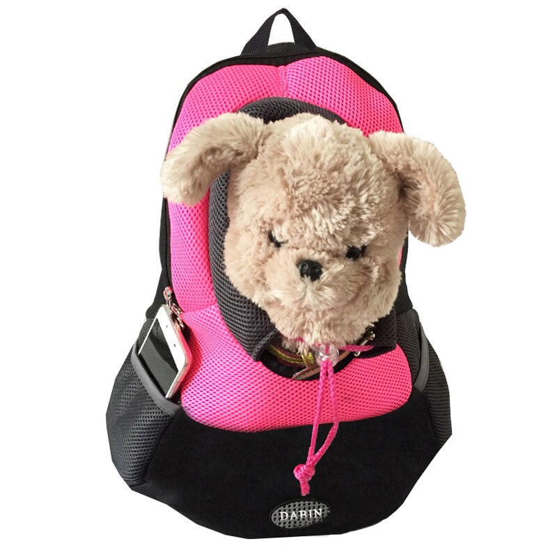 Huisdier Messenger Bag Hond Casual Rugzak Voor Kleine Hond Huisdier Outdoor Tas Puppy Carrying Ademende Dubbele Schouder Rugzak: Pink
