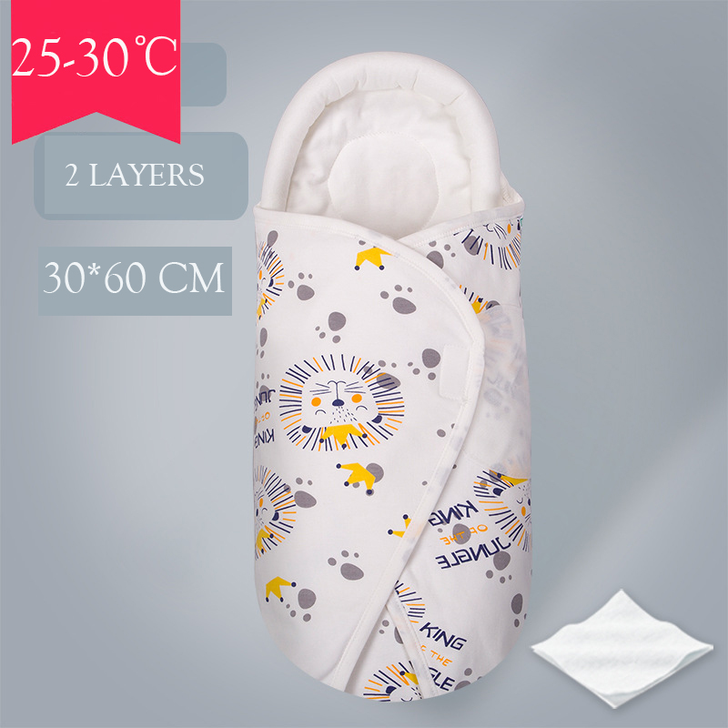 Manta envuelta con Velcro para bebé, almohada de cabeza en forma de U, protección, saco de dormir, cochecito para niño y niña: 2 Layers 06