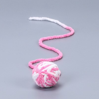 Grappige Lange Staart Fuzzy Katten Wol Bal Speelgoed Kleurrijke Touw Bal Huisdier Kat Speelgoed Teaser: D