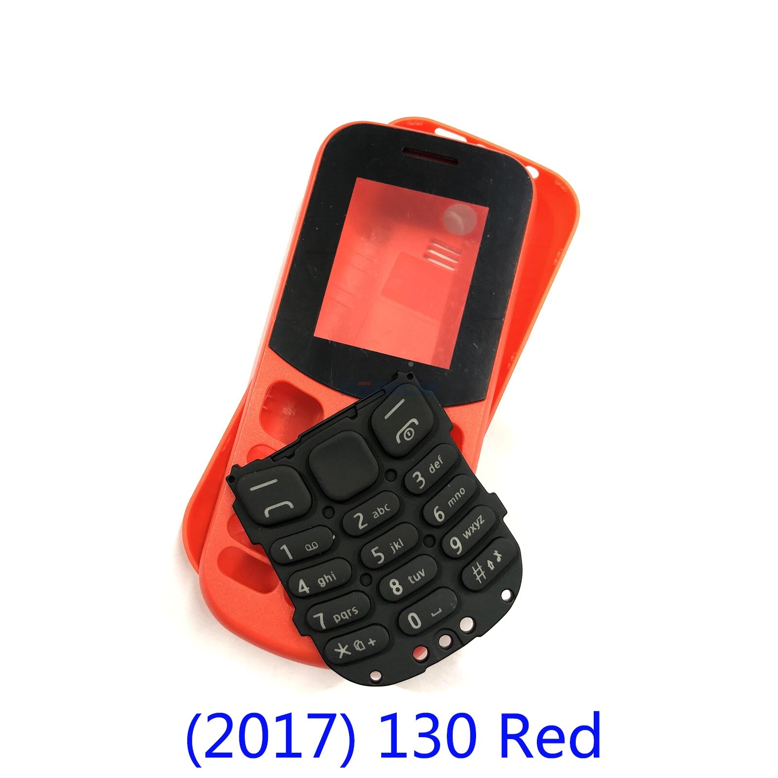 Pour Nokia 130 TA-1017 130 DS RM-1035 Rm1122 boîtier complet de téléphone portable: (2017) 130 Red