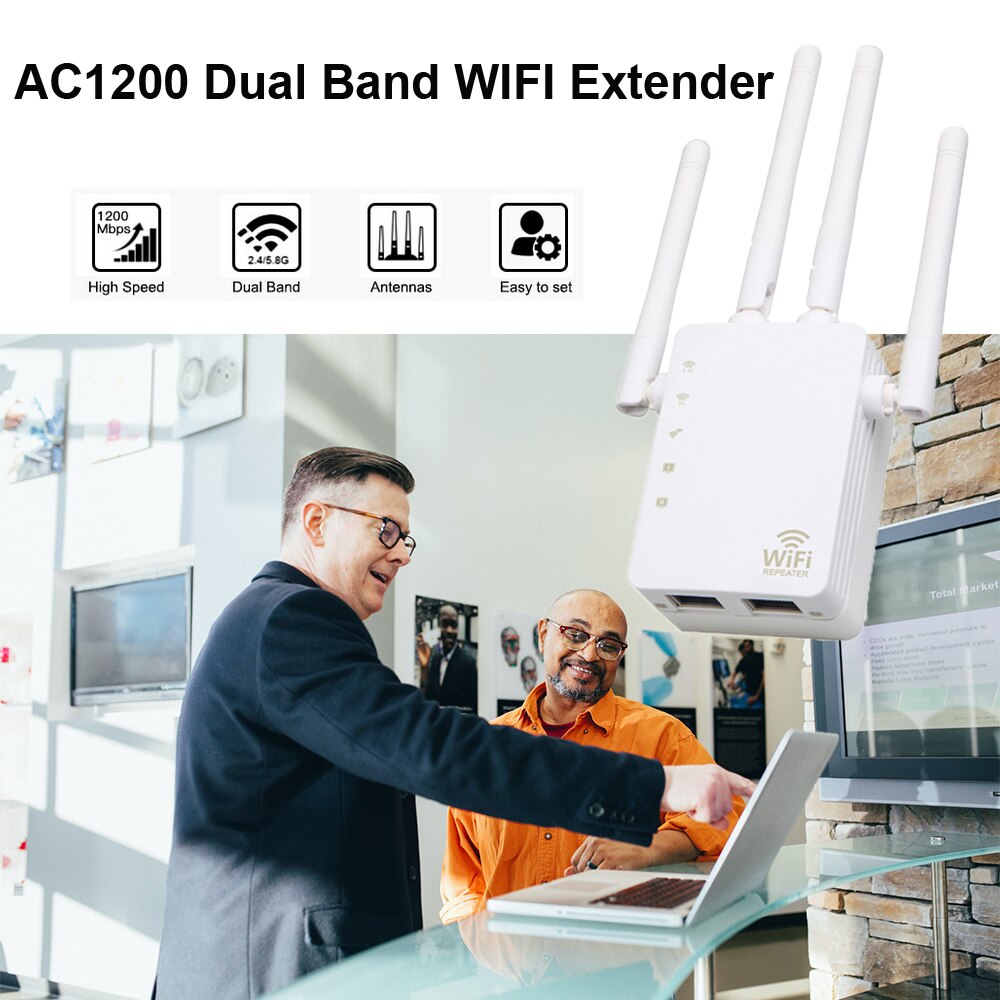 WiFi Repeater WiFi Extender 2.4G 5Ghz Wireless WiFi Booster 1200Mbps Wi-Fi Amplifier 802.11N Long Range Wi fi Signal