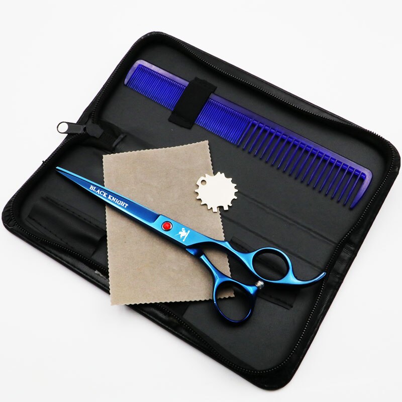 Pet Grooming Scissors 7 Inch Cutting Scissors Barber Pet Shears Blue Style with Comb: 1 set