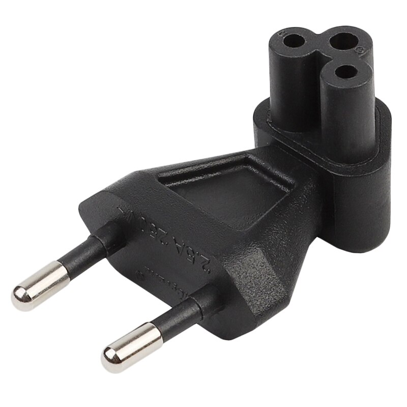 2-Pin Eu Male To Iec 320 C5 Female Ac Adapter 2.5A Fuse,Eu Industrial Power Converter: Default Title