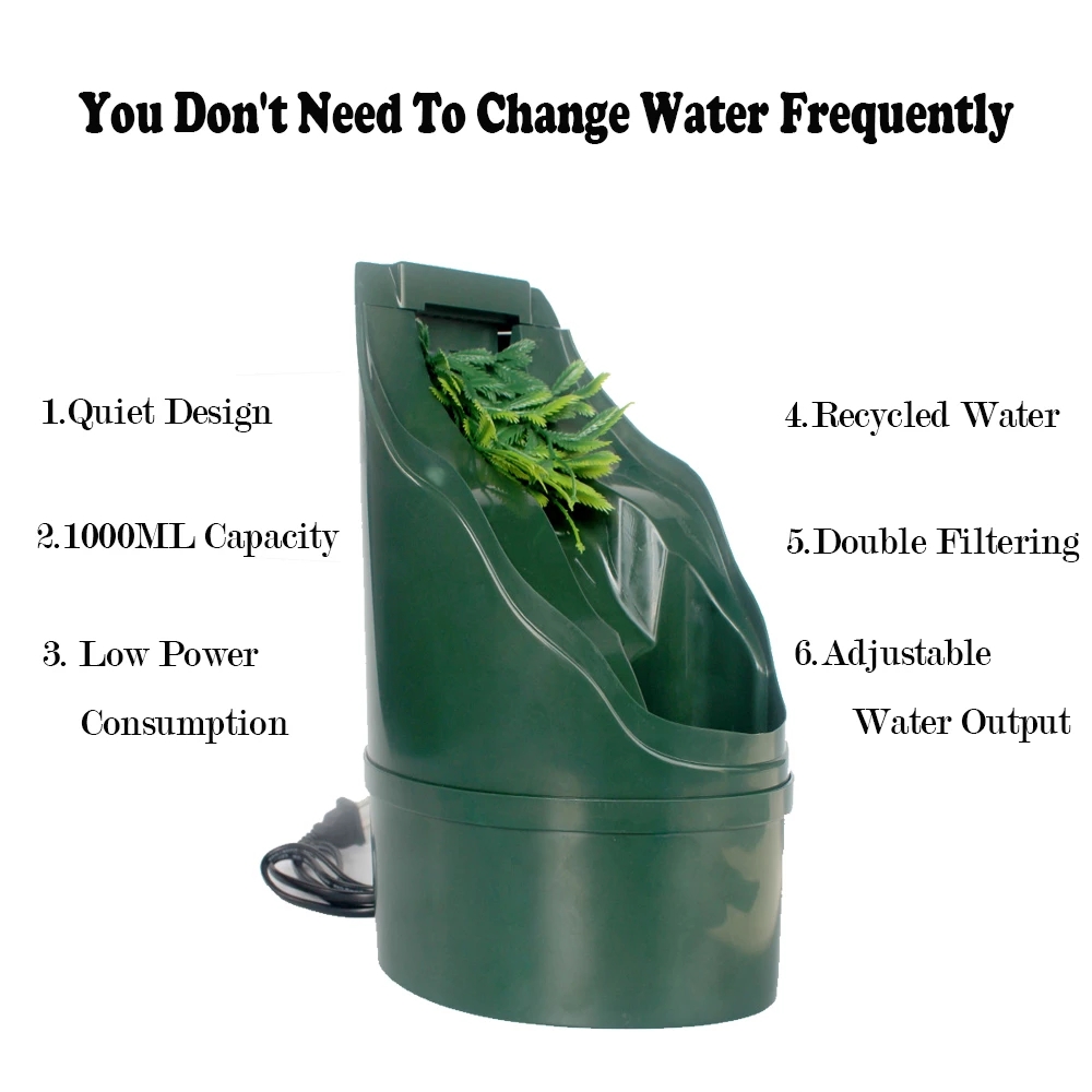 Fontaine à eau pour Reptiles, filtre automatique pour boire, pour lézard, caméléon, serpent, Reptile, amphibie, Brunnen, Terrarium