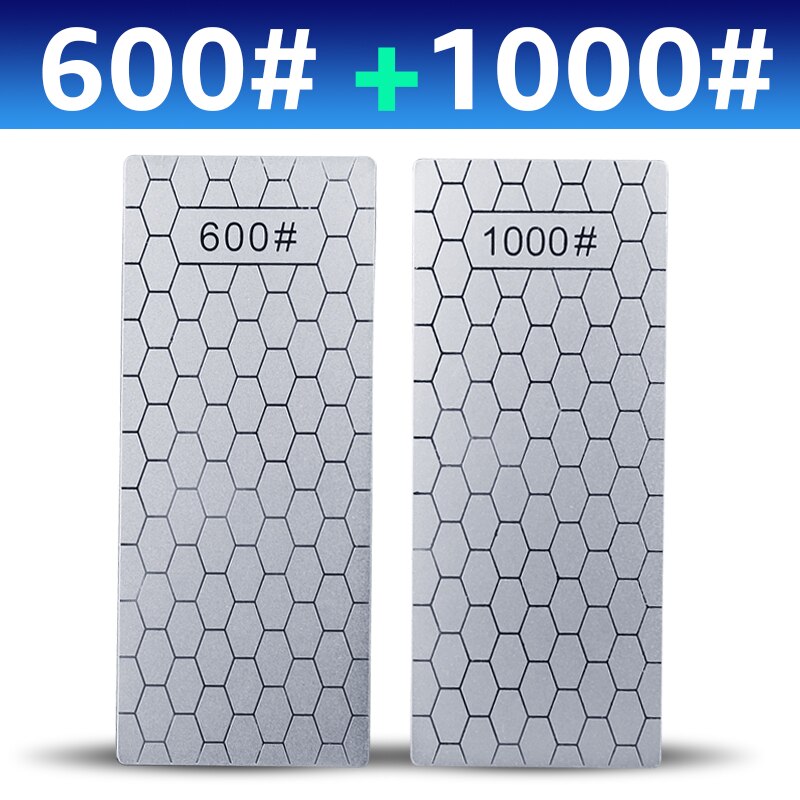 Diamond Knives Sharpening Stone 400# 1000# 600# Grindstone Knife Sharpener Ultra-thin Honeycomb Surface Whetstone Set: 600 1000