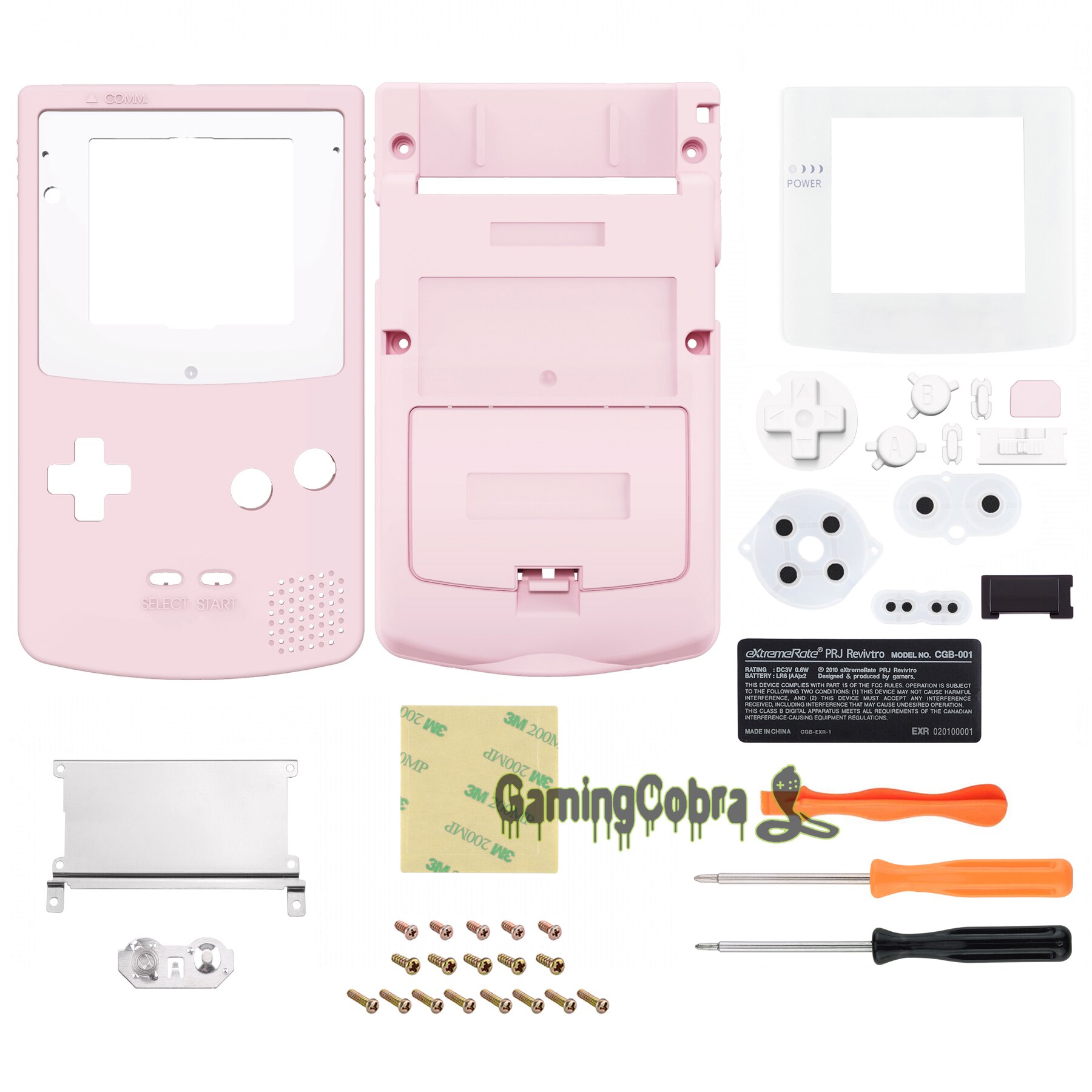 Ips Klaar Verbeterde Gbc Vervanging Volledige Shell W/Knoppen Voor Gameboy Color-Compatibel Met Zowel Ips & Standaard lcd: Sakura Pink