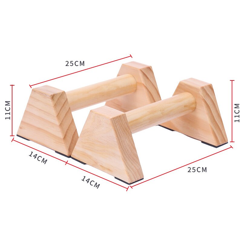 1 Pair Calisthenics Handstand Bar Wooden Fitness Exercise Tools Training Gear Push-Ups Double Rod Stand