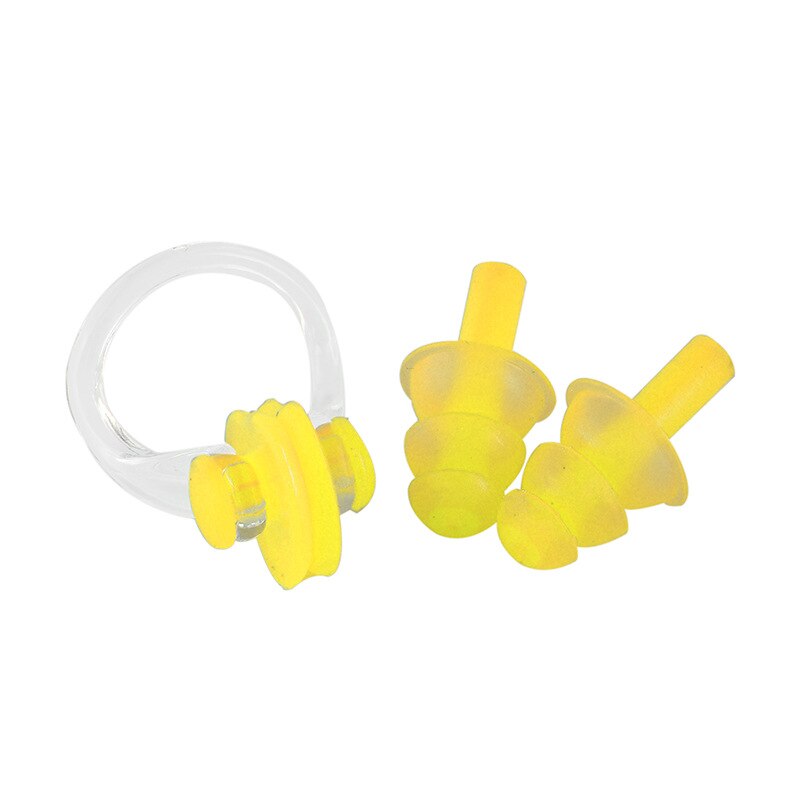 Tapones para los oídos de natación para niños adultos hombres y mujeres Gel de sílice tapón férula Nasal profesión buceo bañera para nadar antiotitis Media: Yellow Boxed Earplug Nasal Splint