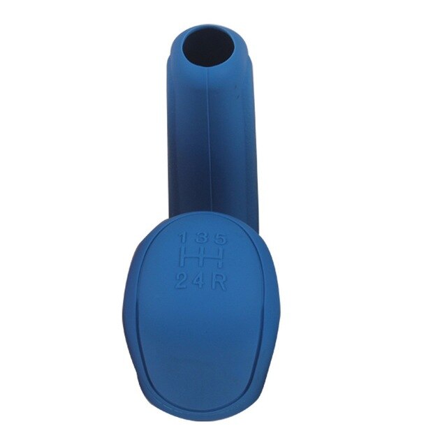 2Pcs Universal Manual Gear Shift Collars Car Silicone Gear Head Shift Knob Cover Handbrake Grip Car Hand Brake Covers Case: Blue