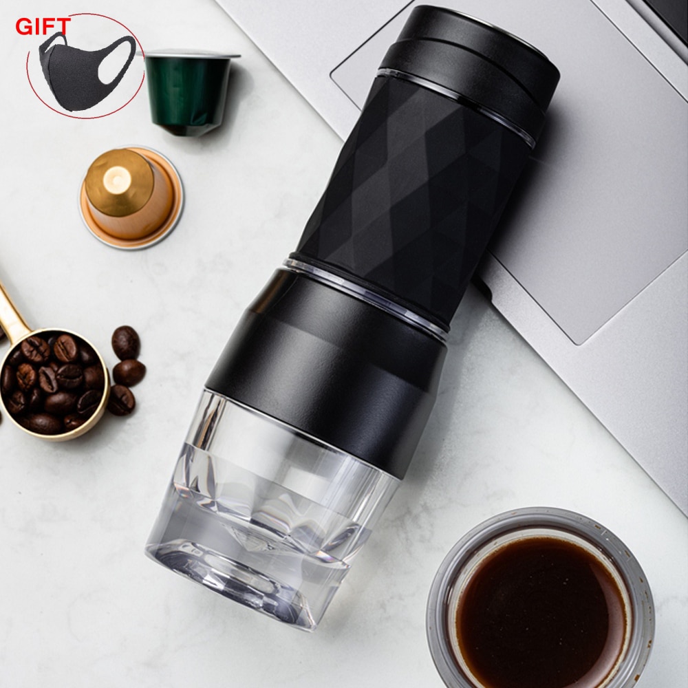 Mini koffiezetapparaat, handmatig, draagbaar, stijlvol, roestvrij staal, draagbaar, koffie- en theezetapparaat, antislip, poedermaker