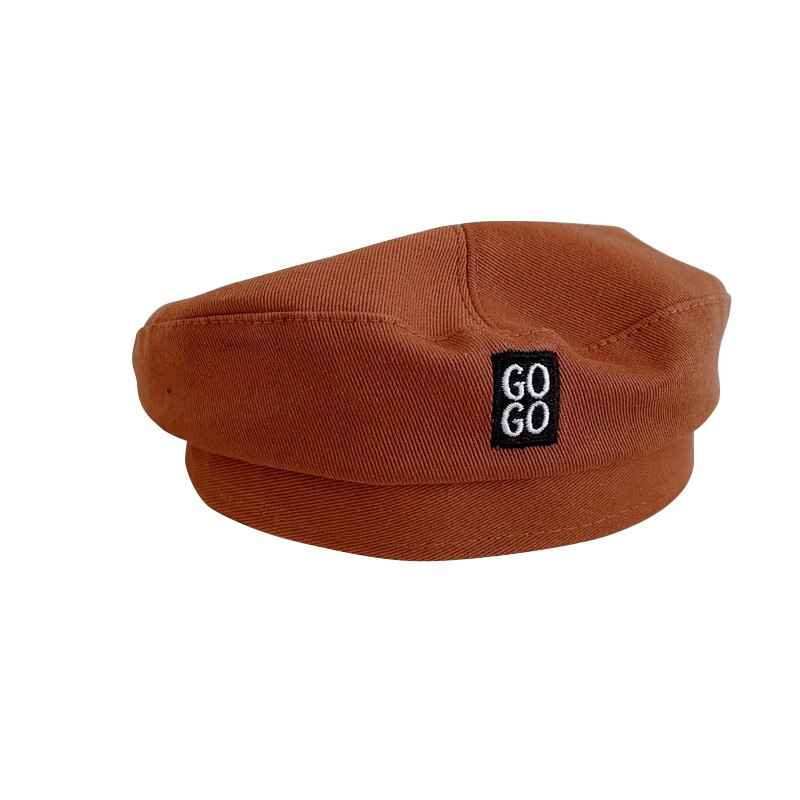 Béret pour enfants de 2 à 6 ans, chapeau de bébé avec lettres brodées, coréenne de printemps, couleur bonbon, accessoires pour enfants,: Caramel