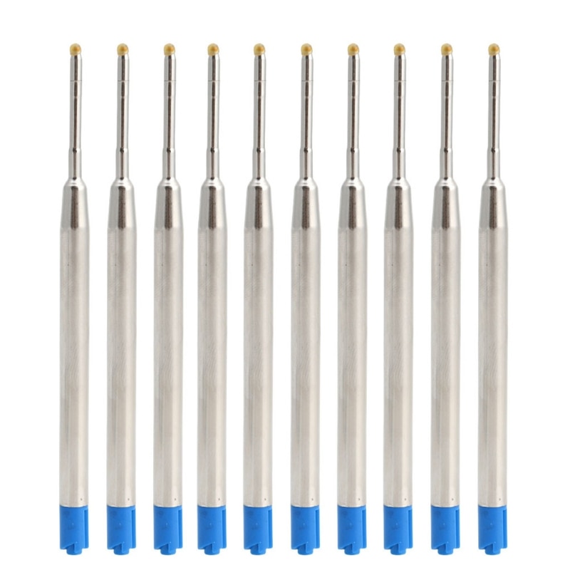 10 Uds. De recambios de bolígrafo de estilo Universal, negro, estándar, 1MM, punta media X6HB