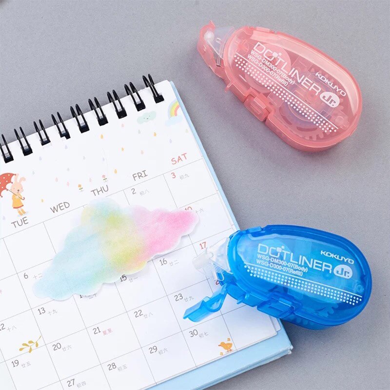 Correction Tape Double Sided Adhesive Dots Stick Roller Permanent Refillable Applicator Glue Tape Dispenser
