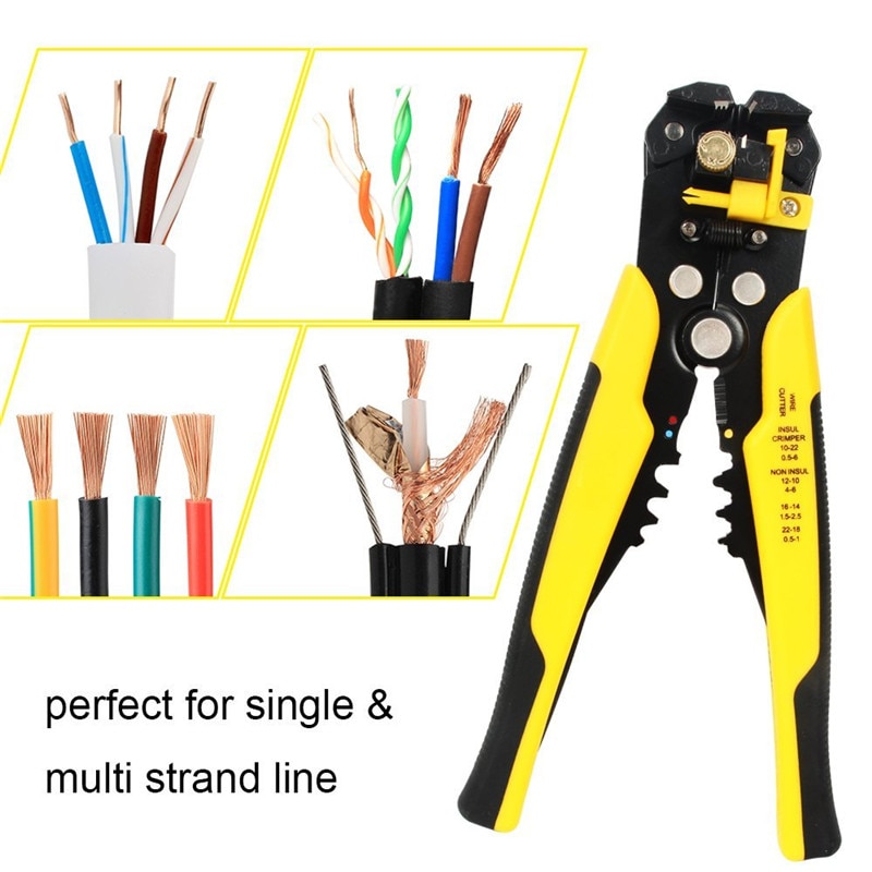 3 in 1 Multi-functional Crimping Tool Auto Crimping Pliers Cutting & Pressing Wire Stripper Self Adjusting Electrician Tool