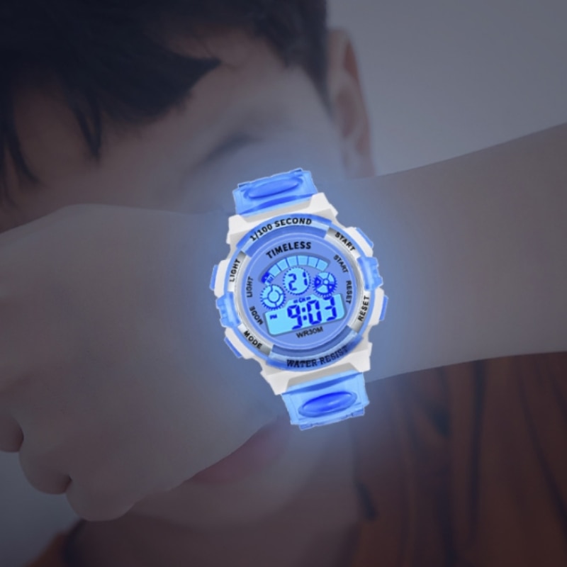 Kids Lichtgevende Horloges Led Kleurrijke Flash Digitale Waterdichte Alarm Voor Jongens Meisjes Datum Week Creatieve Kinderen Mode Klok