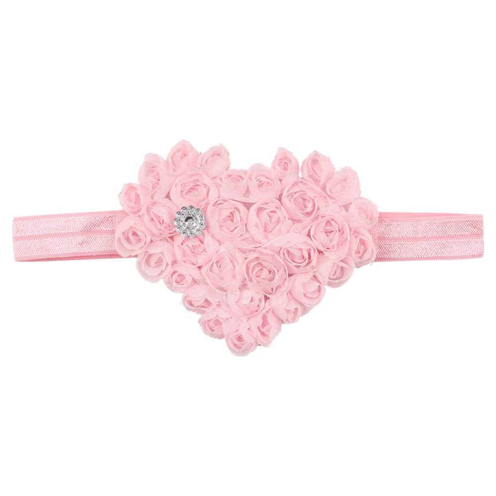 ABDO Small Flowers Elastic Baby Headband For Girls Love Valentine's Day Costume Baby Hair Accessories Girl Hairband: Pink B