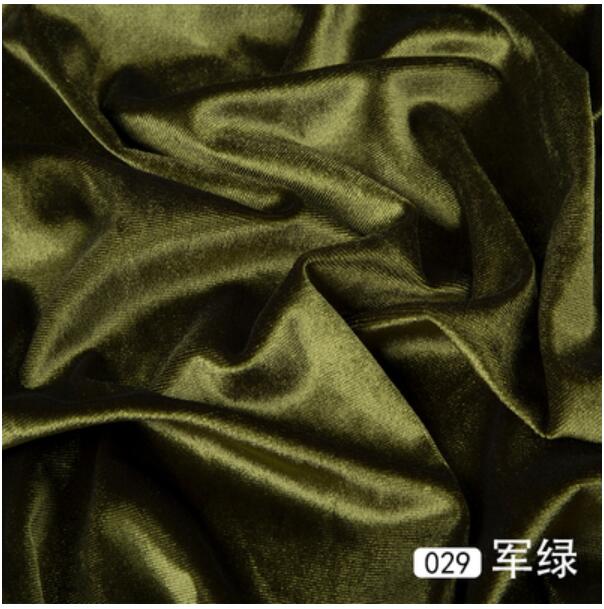 Tissus soyeux en velours doux de 50x150cm, pour vêtements de luxe, rideau Textile de maison: 29 khaki green