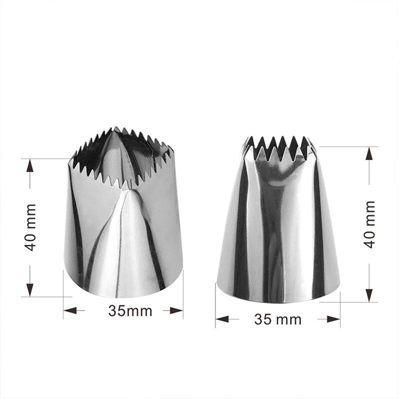 Grote Maat Plein Icing Piping Nozzles Cake Decorating Pastry Tip Sets Fondant Cake Decorating Mold Gereedschap 2 Maten