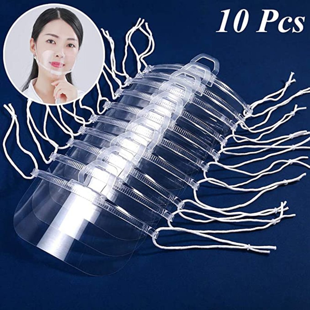 Recyclable Transparent Catering Mask Food Hygiene Plastic Mask Kitchen Restaurant Hotel Chef Masks No-Color