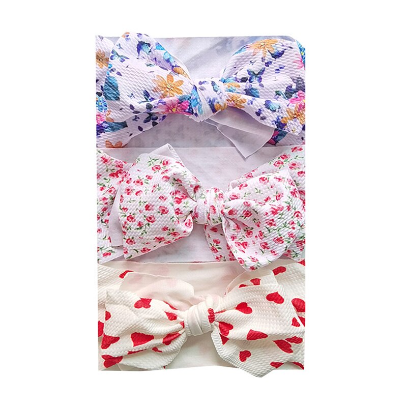 3 Pcs/Set Sweet Princess Baby Headband Flower Big Bows Kids Children Turban Hairbands For Girls Baby Girl Hair Accessories: style 7