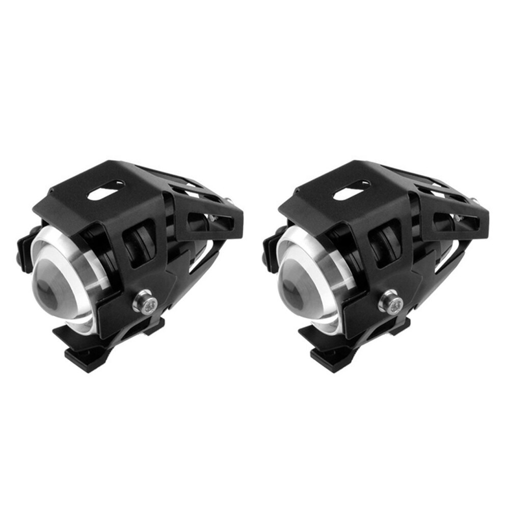 2 unidades/juego de luces LED U5/U7, superbrillantes, para motocicleta, foco de luz de carrera: Black