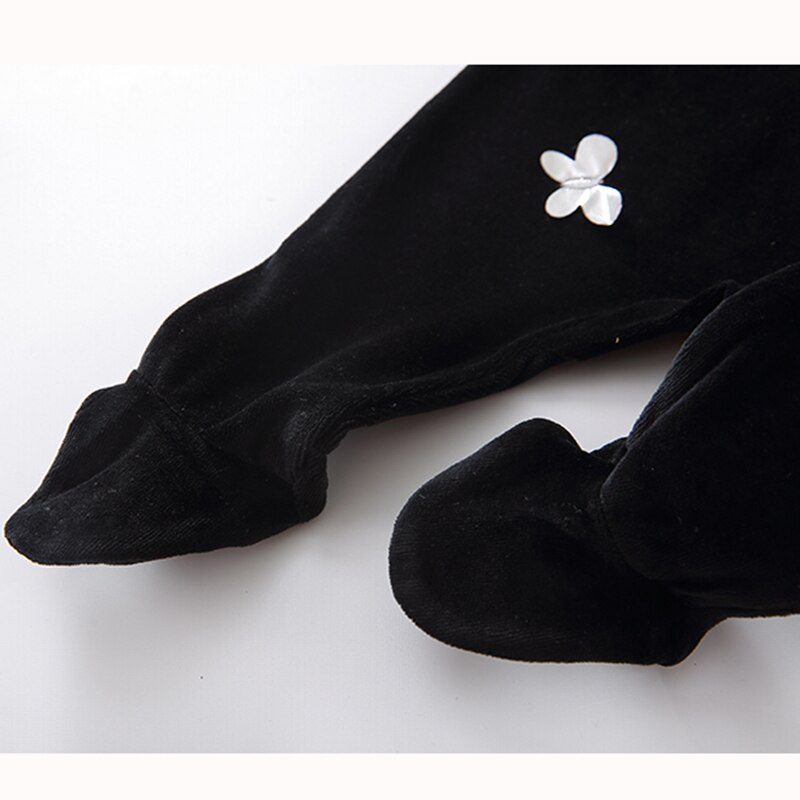 Ropa de bebé recién nacido, peleles de terciopelo para niños, footies negros, ropa de terciopelo, Pelele de mangas largas para niño y niña, 0 a 24 meses