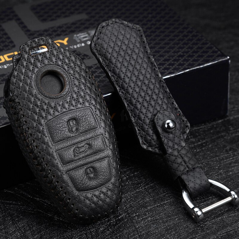 Luckeasy Key Cover Voor Vw Touareg Autosleutel Geval Lederen Houder Afstandsbediening Voor Volkswagen Sleutel 4-dz3