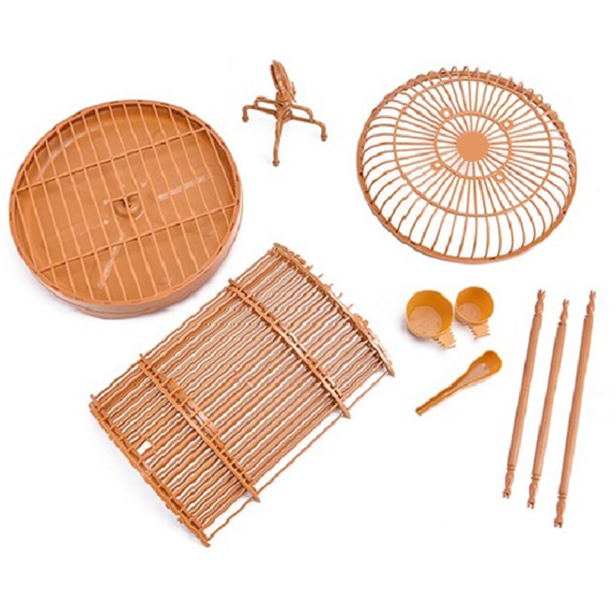 Round Bird Cage With Feeder Full Set Plastic Bird House Cage Bird Carrier For Small Birds All-Round Ventilation Can Be Detached