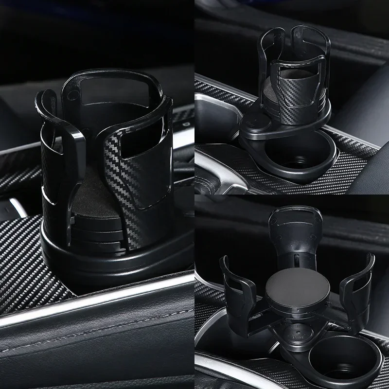 Carbon Fiber Car Cup Holder, Water Cup Holder, girado para economizar espaço, 2 Peças, 1Pc