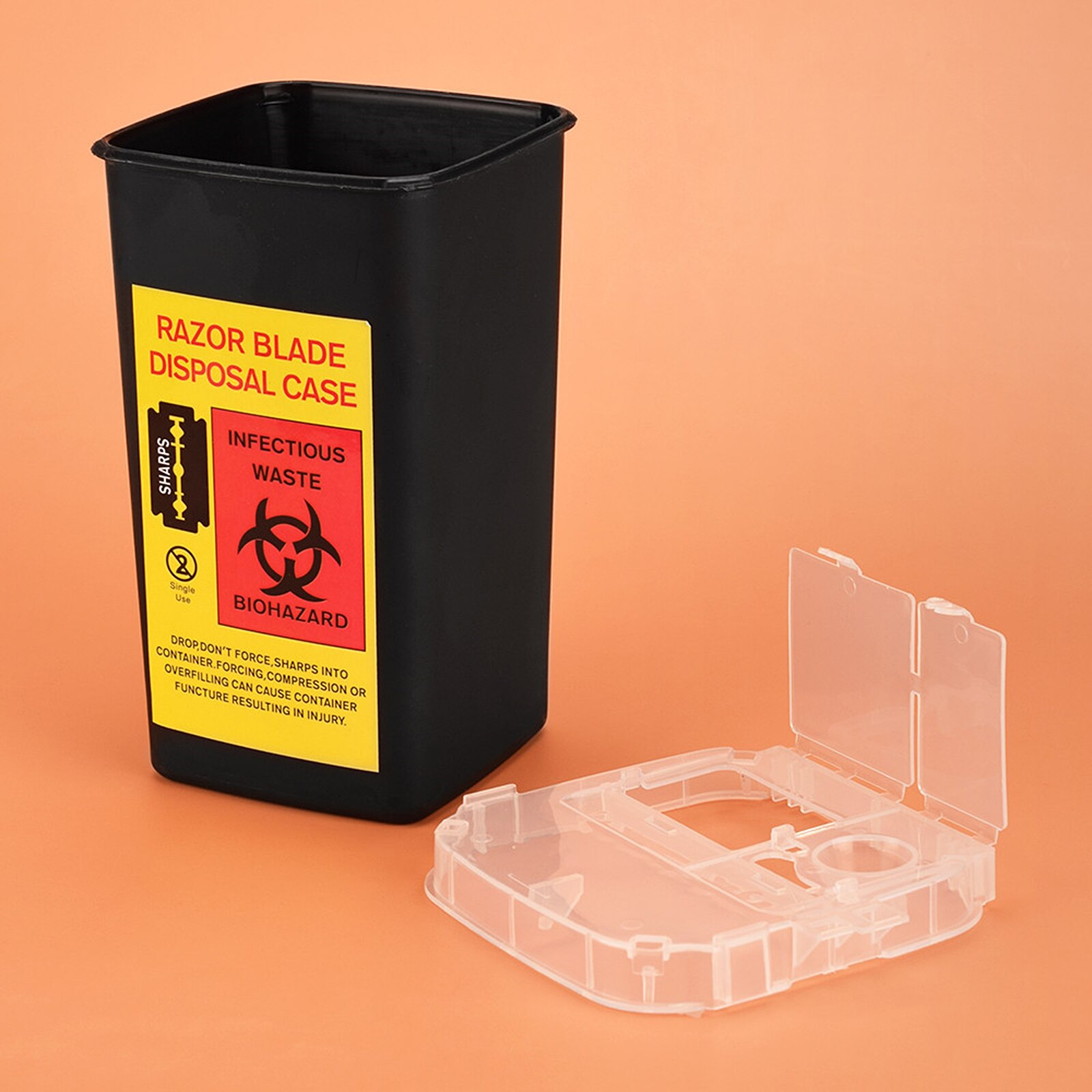 Storage Waste Box Abandoned Needle Collection Bucket Needle Collection Portable Tool Black ABS Collection Bucket