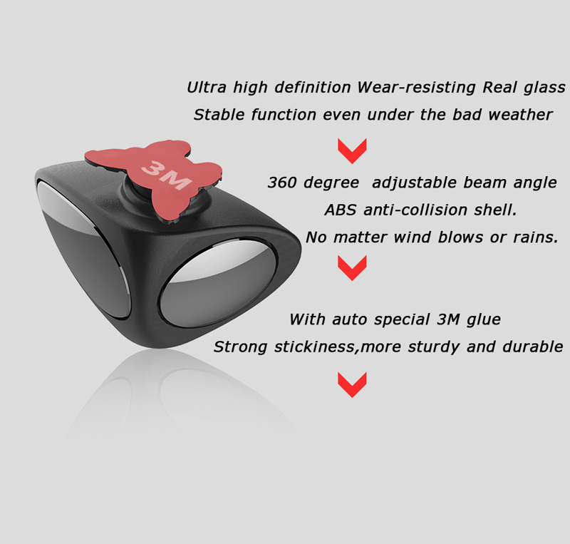 1 Piece 360 Degree Car Blind Spot Mirror Convex Rotatable 2 Side Automibile Exterior Rear View Parking Mirror Safety Accessories