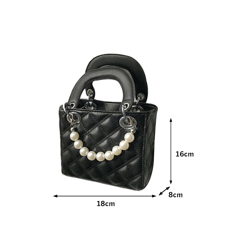 Vrouwen Fee Parel Handtas Koreaanse Schouder Messenger Bags Mini Mode Diamant Rooster Vierkante Cellpphone Zak Zomer Zoete Stijl