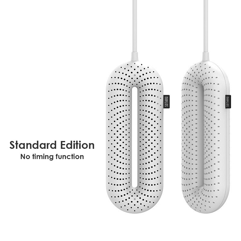 Zero-secador de zapatos eléctrico para el hogar, Mini máquina de secado de zapatos con 3 velocidades, 20W, calefacción PTC, dormitorio, 2 colores: White Standard