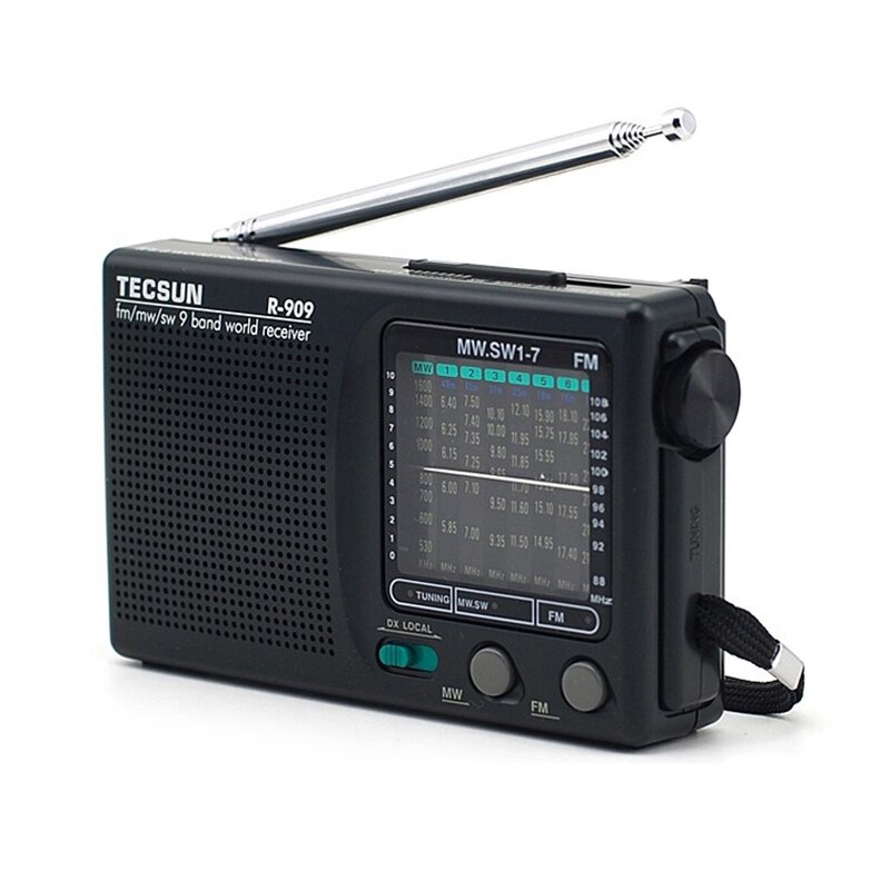 Bærbar radio fm mw (am) sw (shortwave ) 9 bands world receiver roterbar ultrahøj følsomhed lav støj radio modtager