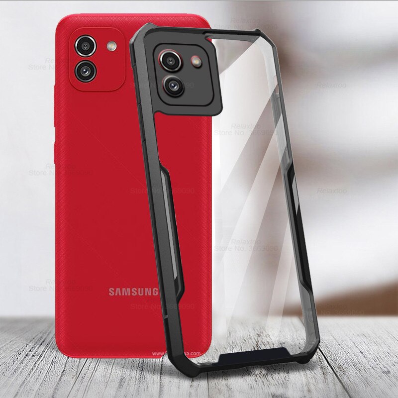 Przezroczysty akryl Heavy Duty tylna obudowa telefonu do Samsung Galaxy A03 S A 03 S 03 S 02S A02S SamsungA03 obudowa odporna na wstrząsy chroń Fundas