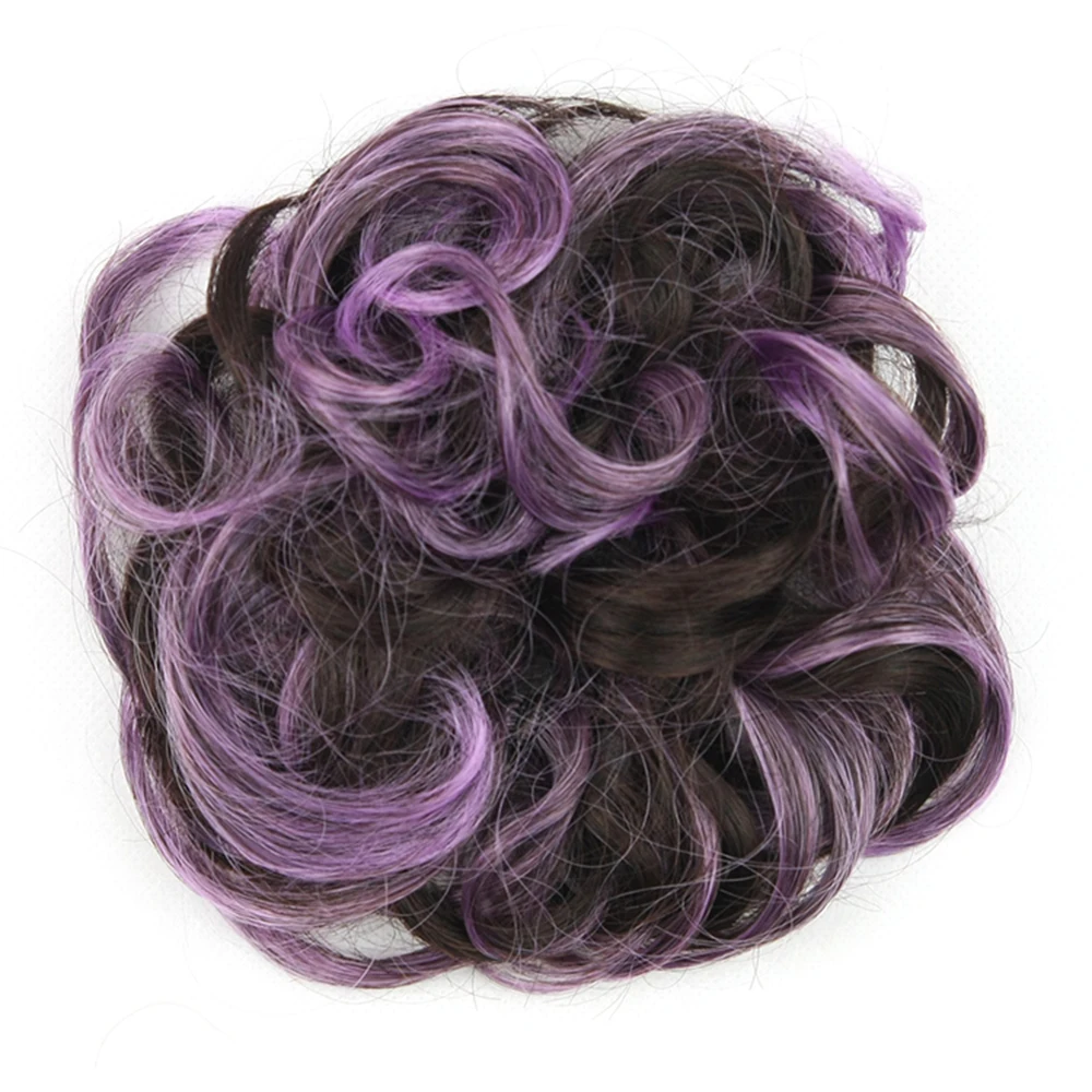 Syntetiskt rufsigt hårband vinrött uppsatt hårband flexibla scrunchies lockiga löshår chignon hårband scrunchie: #3