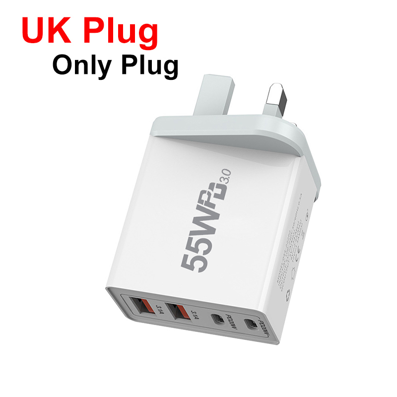 EU/US/UK/AU-stekker USB-oplader Quick Charge 3.0 voor telefoonadapter voor iPhone 13 Pro Max Draagbare wandlader Snelle oplader type c: JP