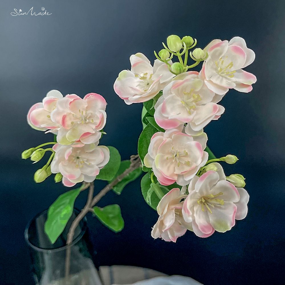 SunMade-rama de flor de Jazmín de lujo, 3 tenedores, Flores Artificiales, decoración para el hogar y la boda, decoración de otoño: Light Pink