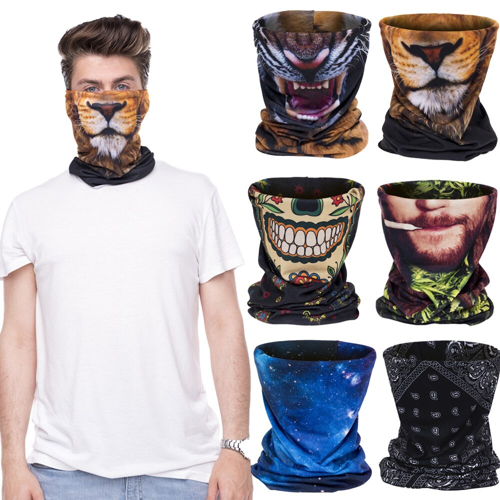 Multi gebruik Schedels Biker Bivakmuts Neck Tube Snood Sjaal Gezichtsmasker Warmer Bandana Gedrukt Grappige Parodie Halswarmer cool Man: lion