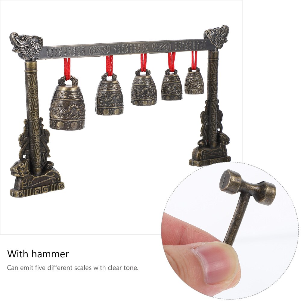 1 Set Alloy Chimes Hand Bell Musical Instrument Model Desktop Ornament