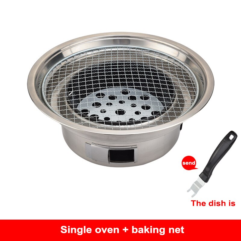 Koreaanse Houtskool Oven Barbecue Kachel Commerciële Houtskool Vuur Grill Ronde Huishouden Outdoor Japanse Barbecue Gebraden Vlees Pot Bbq: stove net