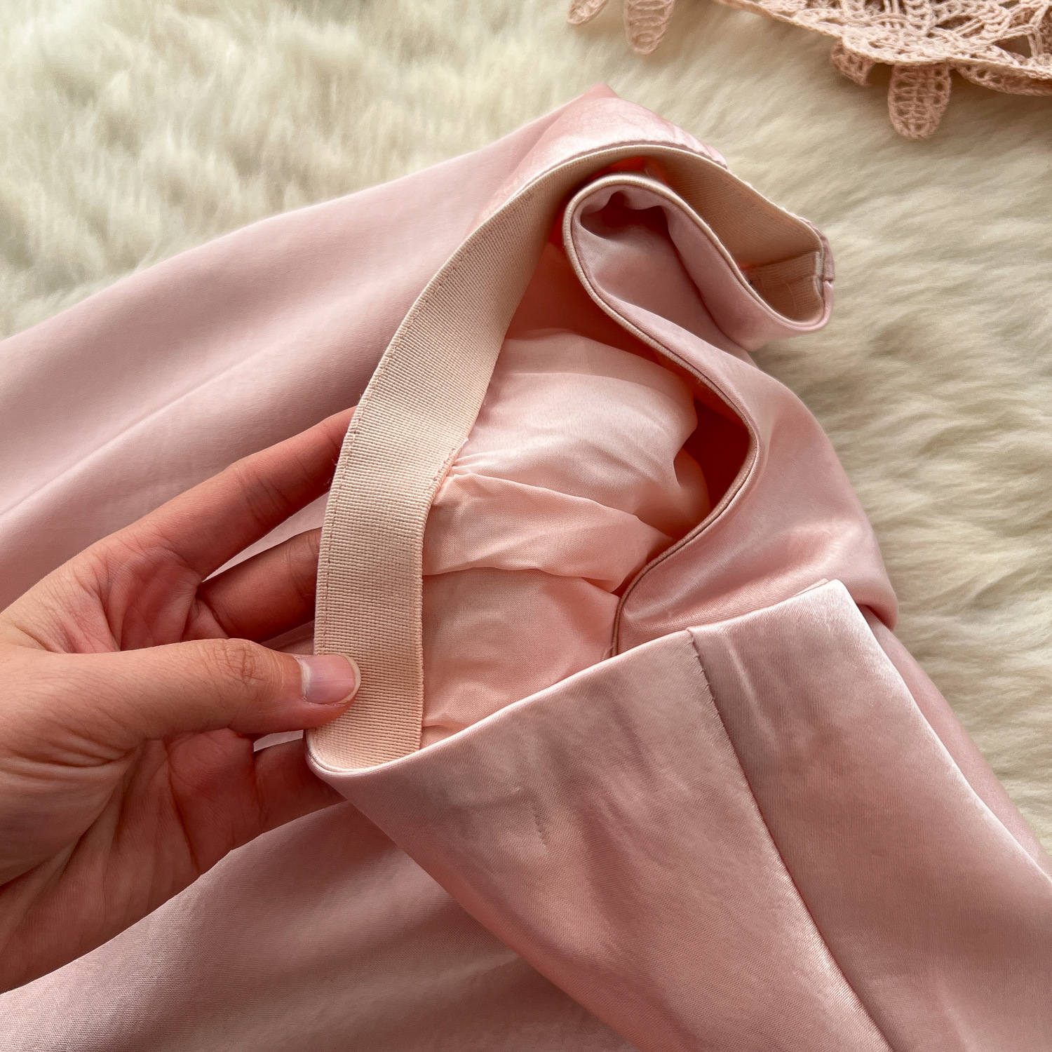 Kesäinen pitkä mekko, naisten ontto kirjonta, pitsipuserot, midi-satiinihameet, 2 kpl asuja, pinkki, toimistonaisten työmekot