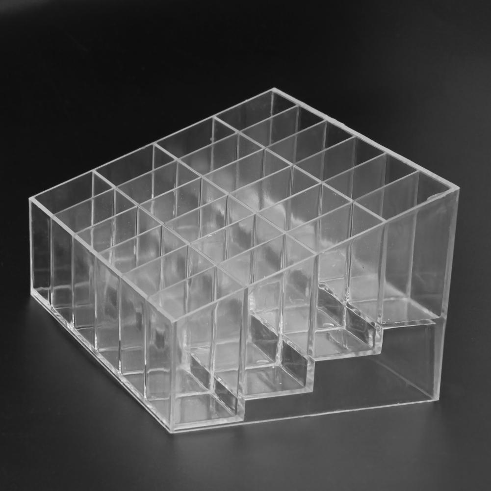 24 Grid Cosmetic Organizer Makeup Case Holder Lipstick Nail Polish Display Stand Storag Clear Acrylic Jewelry Tray Storage Box