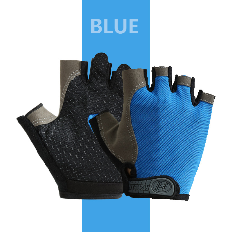 Ademend Half Vinger Gym Halters Handschoenen Mannen Vrouwen Bodybuilding Crossfit Oefening Sport Handschoenen Voor Fietsen Fiets Anti Slip: Clear / M
