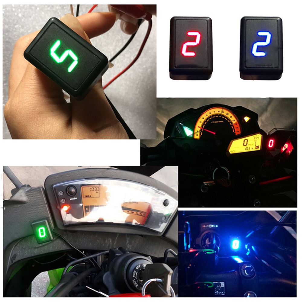 Zs Motos Universal Waterdichte Motorcycle Atv Voertuigen Digital Gear Indicator Led Display Monitor Versnellingspook Sensor Motor
