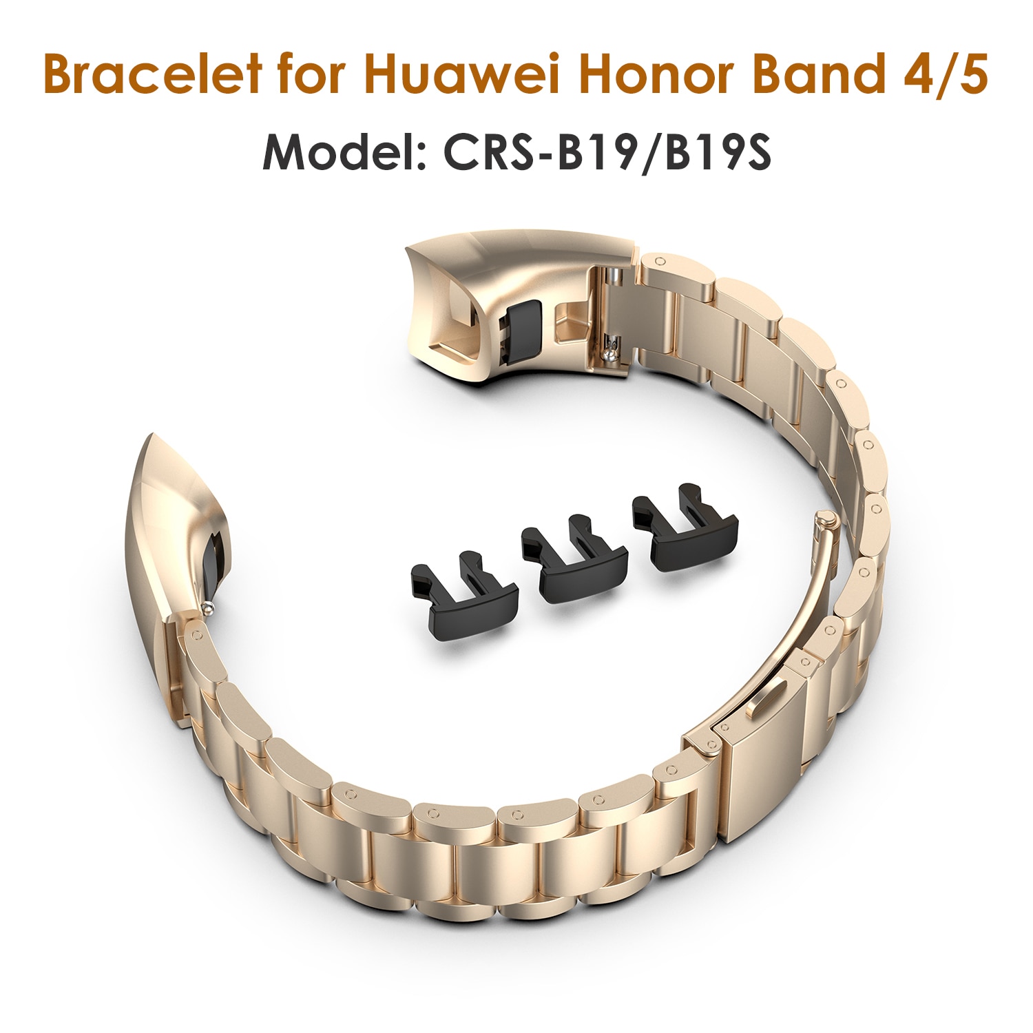 Rvs Verstelbare Armband Voor Honor Band 5 & Band 4 Bandjes Polsband Met Solide Metalen Horloge Bands Voor Huawei met Tool