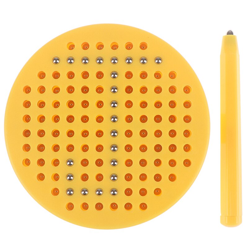 Tablette magnétique aimant pad planche à dessin en acier perle stylet stylo écriture jouet: Jaune
