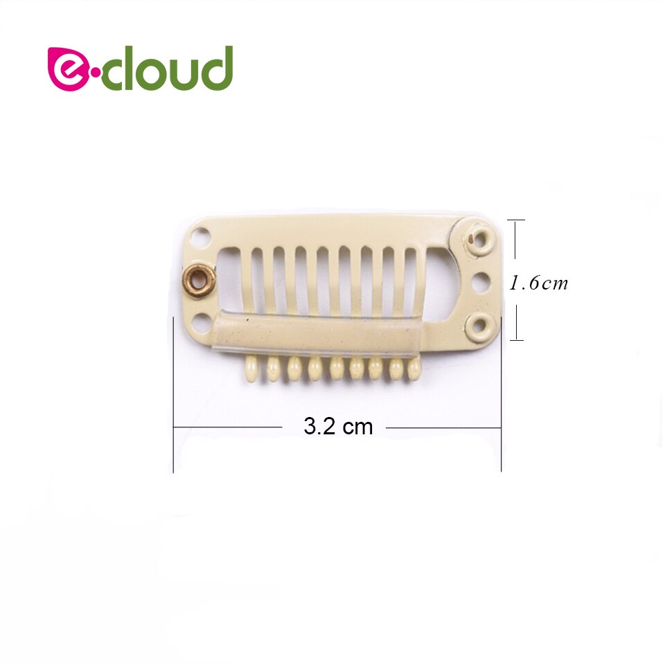 100 Stks/partij 32Mm 9-Tanden Haarverlenging Clips Snap Metal Clips Met Siliconen Terug Pruik Clips In Hair inslag Pruik Kammen Haar Accessoire