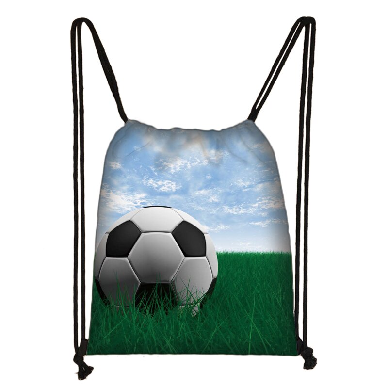 Footbally / Soccerly Druck Rucksack Männer Leinwand Reisetasche Teenager Jungen Kordelzug Schuhe Halter Kinder: skdzq12